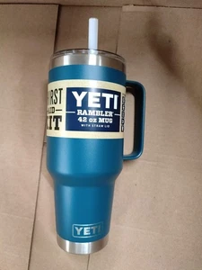 Nagelneu! Yeti Rambler 42-oz. Becher mit Strohhalmdeckel - Agave türkis - Bild 1 von 4