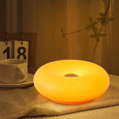 - Lámpara de Mesa Donut,Creative Naranja Donut Atmosphere Lámparas con Pantalla de Plástico,... Foto 1 de 4