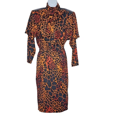 Vintage Lillie Rubin Dress Womens  100% Silk Animal Print Snake Skin Sz. 4 - Image 1 of 4