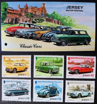 Jersey Stamps: "Jersey Classic Cars" MNH Presentation Pack 2005 - Image 1 of 4