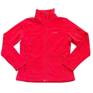 Columbia Zip-Up Fleece Jacket Women’s L Vibrant Red Lightweight - Picture 1 of 9