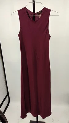 Quince Women Washable Stretch Silk Tank Midi Dress Purple Basic Sleeved M - Image 1 of 2