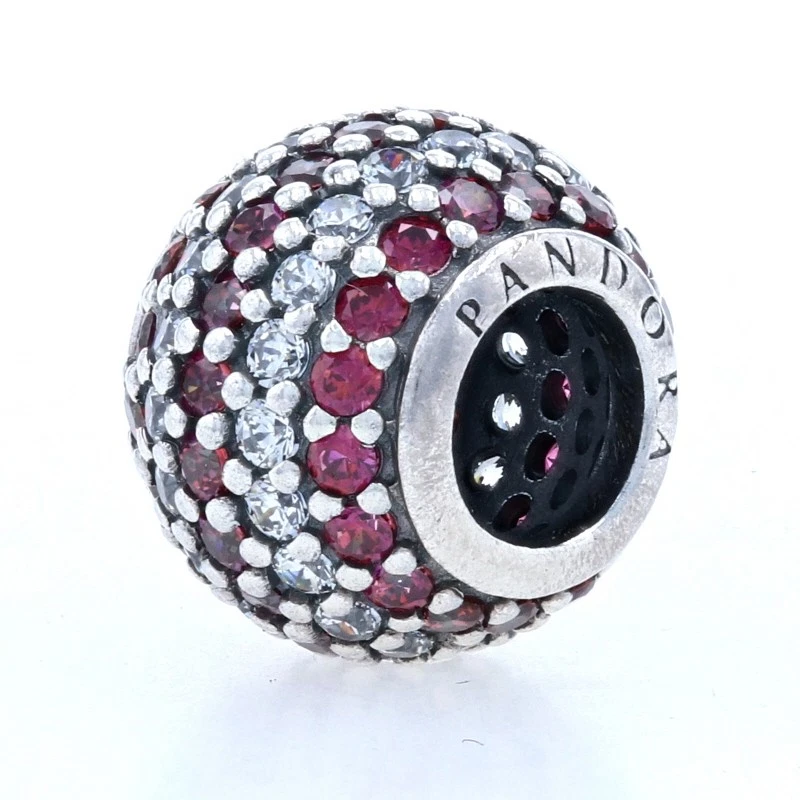 Nuovo PANDORA Nautico a Pavé Luci Ciondolo - Sterling Argento Rosso Zirconi - Immagine 1 di 4