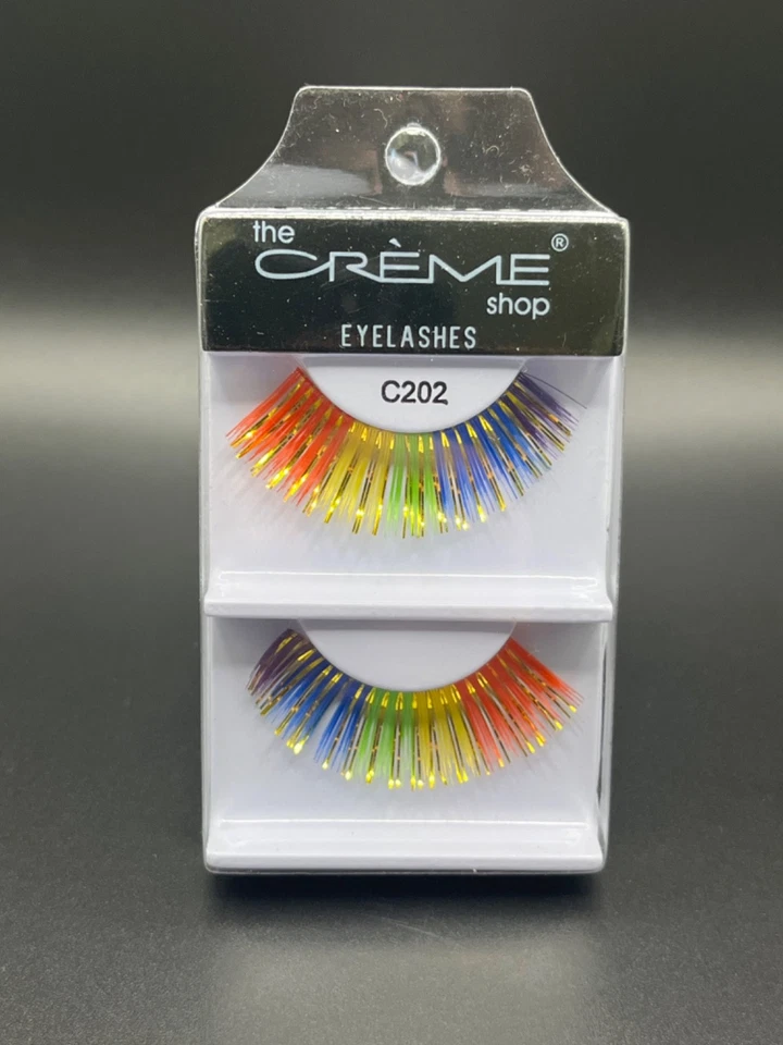 Rainbow Eyelashes by The Creme Shop Pride Colors with Gold Foil 1 Pair