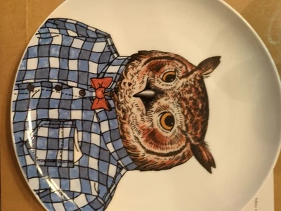 Dapper Animal Salad Plate Owl - Image 1 of 2