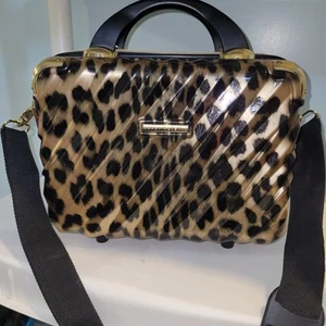 Marcy McKenna 2-in-1 Essential Milan Hardside Beauty Case - Leopard Print Travel - Picture 1 of 5
