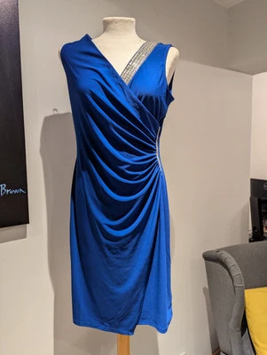 Coco Bianco  Womens short stretch sparkly sexy dress blue  medium est. uk 12 - Image 1 of 4