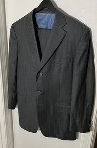 Ermenegildo Zegna Made in Italy Wool Suit Gray Striped Mens 52 / 42R (32x30) EXC - Picture 1 of 14