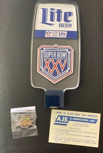 NEW YORK GIANTS BUFFALO BILLS VINTAGE 1991 SUPER BOWL XXV MILLER LITE BEER TAP - Picture 1 of 6
