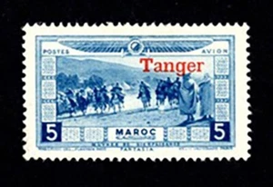 MOROCCO 1928 AIRMAIL OVPT TANGER 5 CENTIME YVERT PA 21 MLH - Picture 1 of 2