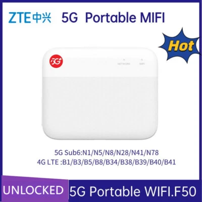 ZTE 5G Pocket UFi F50 Mini WiFi Router Dual Band 1.6Gbps USB 3.0 Type-C Unlocked - Image 1 of 4