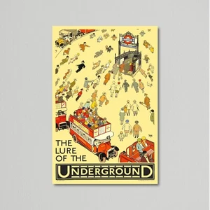 Vintage Travel Poster, London, The Lure of the Underground by Alfred Leete, 1927 - Picture 1 of 4