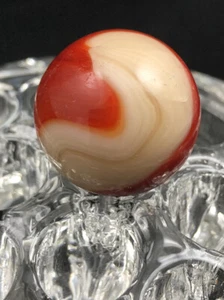 AKRO AGATE PRE-1943 UV MINT THREE COLOR 7/8" SHOOTER MARBLE - Picture 1 of 6
