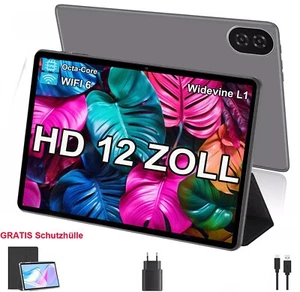2025 Neu 12 Zoll Tablet Android14 16GB RAM+256GB 8000mAh LTE 2SIM 5G WlFl OTG - Bild 1 von 24