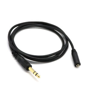6.35mm Stereo Plug Male to 3.5mm Female Socket Headphone Extension Cable 1.5m