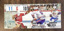 RARE 1985 Montreal Canadiens Ticket vs Red Wings Carbonneau Chelios 4 Points EA