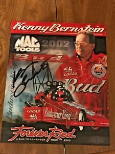 KENNY BERNSTEIN 2002 Bud FOREVER RED NHRA Top Fuel Souvenir Card Real Autograph