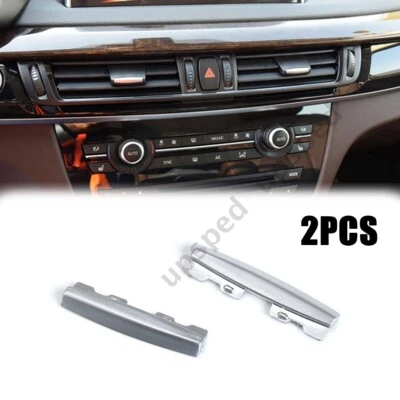 Tira de paleta de salida de aire acondicionado 2 piezas moldura cromada para BMW X5 X6 F15 F85 F16 F86 X5M Foto 1 de 4