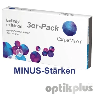 Biofinity Multifocal - Mehrstärken Monatslinse - 3er-Pack - MINUS-Stärken [9124] - Bild 1 von 2