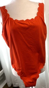 j crew size 4 Women’s Swimsuit Orange Coral Scalloped Edges 1 Piece - Bild 1 von 13