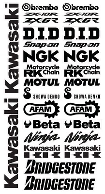 FE STICKER decal sponsor technique moto KAWASAKI kit set motogp wsbk racing r... - Photo 1/2