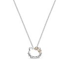 1/10 Ct Moissanite Hello Kitty Silhouette Bow Tie Pendant 14k Rose Gold Plated