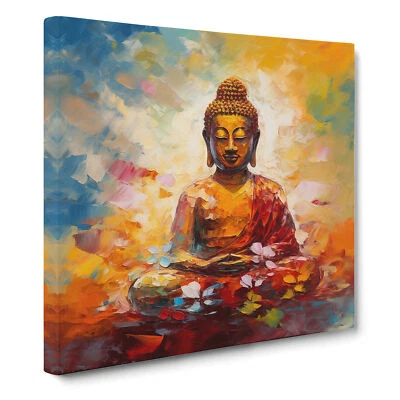 Buddha Impressionism No.1 Canvas Wall Art Print Framed Picture Decor Dining Room - Image 1 of 4