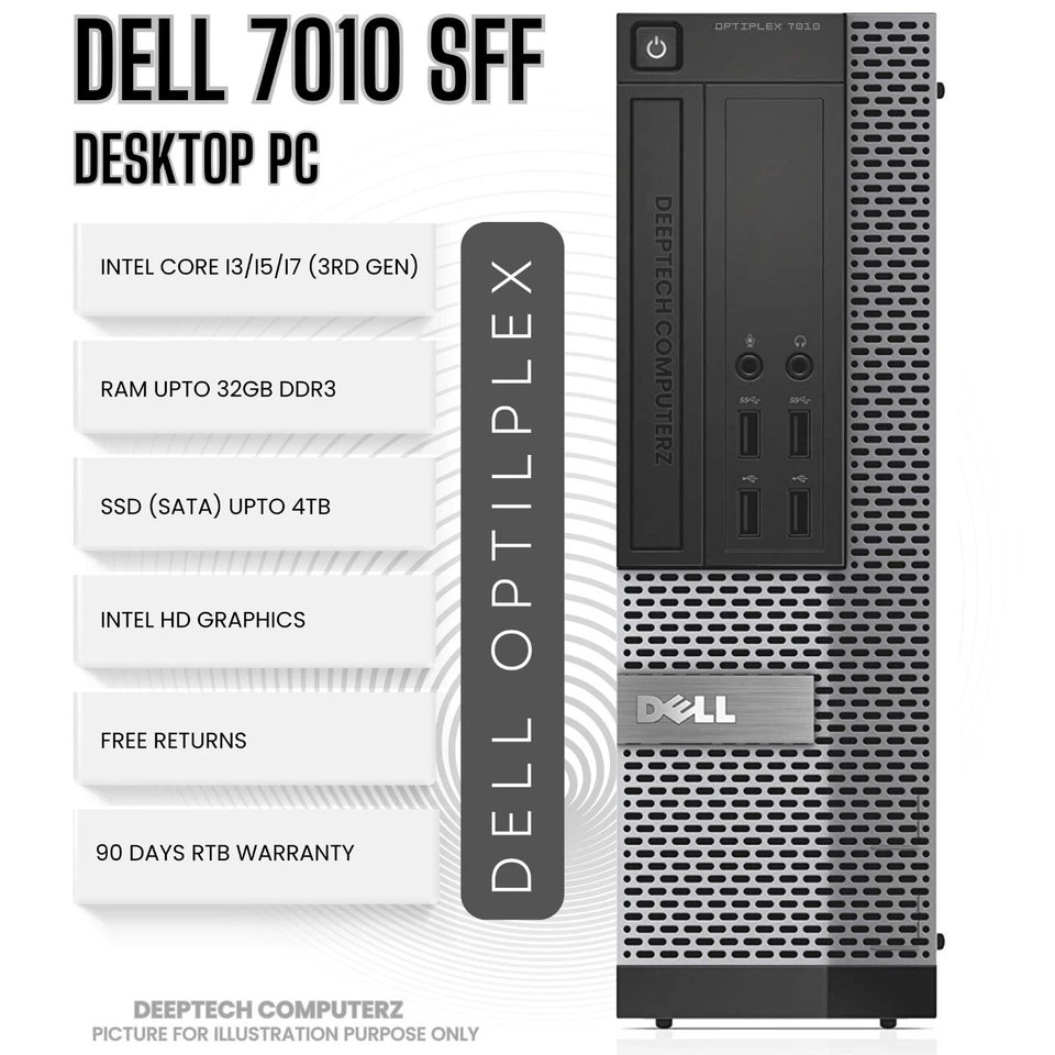 Dell OptiPlex 7010 SFF Intel Core i7-3770 32GB RAM 2TB SSD Wi-Fi Win11 Desktop - Image 1 of 4