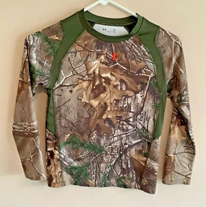 Under Armour All Season Forest Camo Polyester Pullover Shirt Woods/Hunting Sz. 7 - Picture 1 of 6