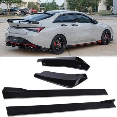 78.7'' Side Skirt Splitter Lip + Rear Bumper Diffuser Canard For Hyundai Elantra - Image 1 of 4