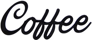 Coffee Word Art Sign Kitchen Home Decor Wall Hanging Cursive Script Typography - Picture 1 of 3