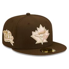 New Era Toronto Blue Jays Brown 5950 Hat 25th Ann Patch Size 7 1/8 Pink UV