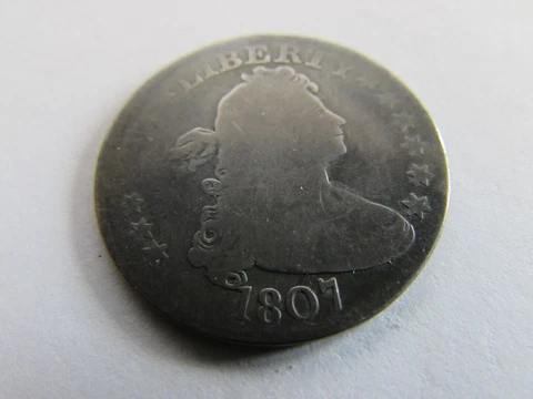1807 DRAPED BUST QUARTER PHILADELPHIA MINT 25 CENTS SILVER COIN 25c Cover