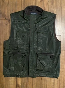 #203 Rustic River Polyurethane Shell Fleece Lined Vest Green Mens Lg Fishing - Bild 1 von 11