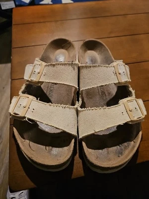 Birkenstock Cream White Canvas Material - Image 1 of 4