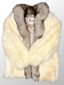 Berman's White Fox Fur Coat From 1970’s Size S. Excellent Condition - Picture 1 of 10