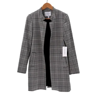 Carolina Belle Jacket Blazer Plaid Houndstooth Women Medium Black White New - Picture 1 of 13