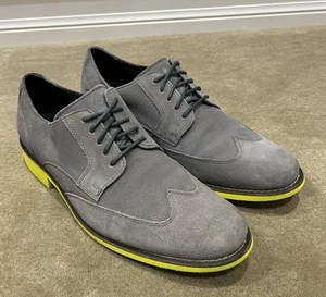 Men's Cole Haan Size 12 M Gray Suede Wing-Tips - Picture 1 of 11