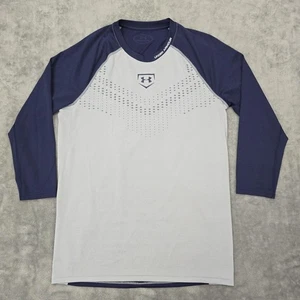 Under Armour Baseball Shirt Mens Large Long Sleeve HeatGear 1281153 Athletic Top - Picture 1 of 14