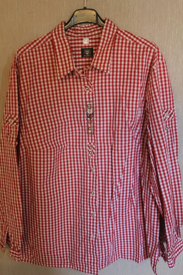 OS Trachten Trachtenbluse/Karobluse Gr. 48 Landhaus Oktoberfest Bayern schön Top - Bild 1 von 3