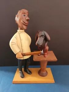 70's ROMER Italy Figurine Statue Hand Carved Veterinarian Vet Dog - Picture 1 of 14