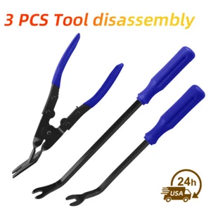 3PCS Set Auto Trim Clip Remover Tool Removal Pliers Fastener Door Panel Retainer - Picture 1 of 10