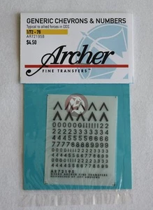 Archer 1/72-1/76 Generic AFV Chevrons and Numbers Allied in ODS (Black) AR72195B - Bild 1 von 1