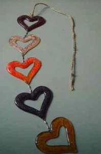trailing hearts or single as sun catcher, handmade in fused glass hang anywhere. - Picture 1 of 11
