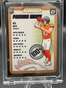 2024 Donruss Optic BO NIX (RC) PASSING GRADE Insert #3 Denver BRONCOS - Picture 1 of 5