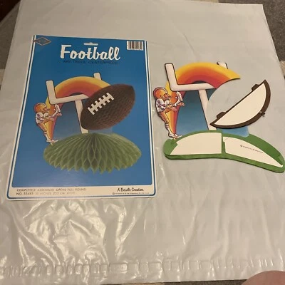 Beistle Art Football Tissue Centerpiece VTG 1980s Opens Full Round. READ Details - Image 1 of 4