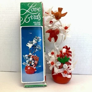 Love Birds Vintage Christmas Holiday Decor 12” Hong Kong Candy Cane 1978 - Picture 1 of 6
