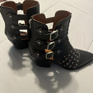 Coach Phoebe Studded Leather Booties Size 10B Black Women’s Boots - Picture 1 of 16