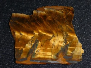 Tiger Eye Variegated slab  3 7/8 x 2 5/8" -rough for cabbing or display - Picture 1 of 3