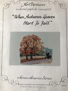 Art Ventures Cross Stitch-When Autumn Leaves Start to Fall-Across America Series - Picture 1 of 4